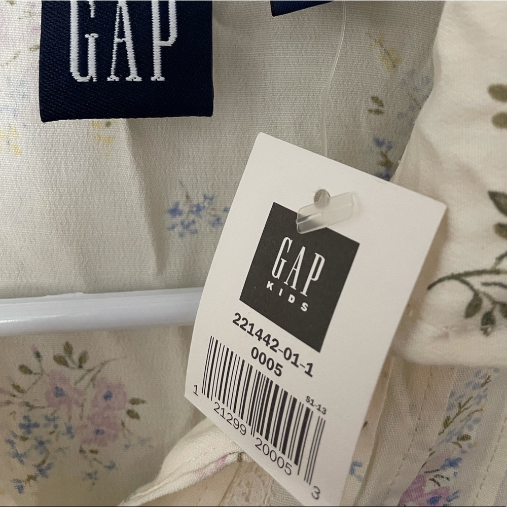 GAP Cream and Purple Floral Kids Casual Dress - Picture 4 of 6